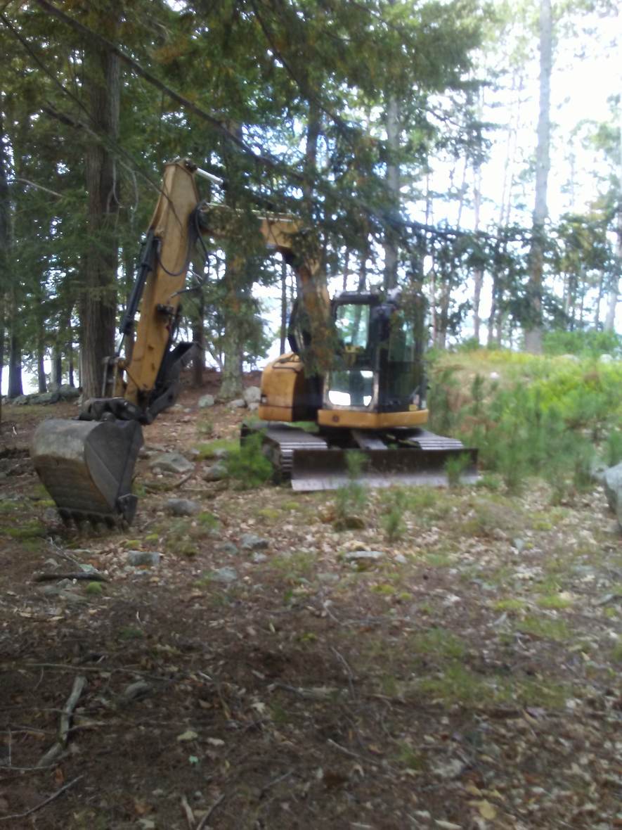 Clearing a wooded building site — Great North Woods Septic Design field photo