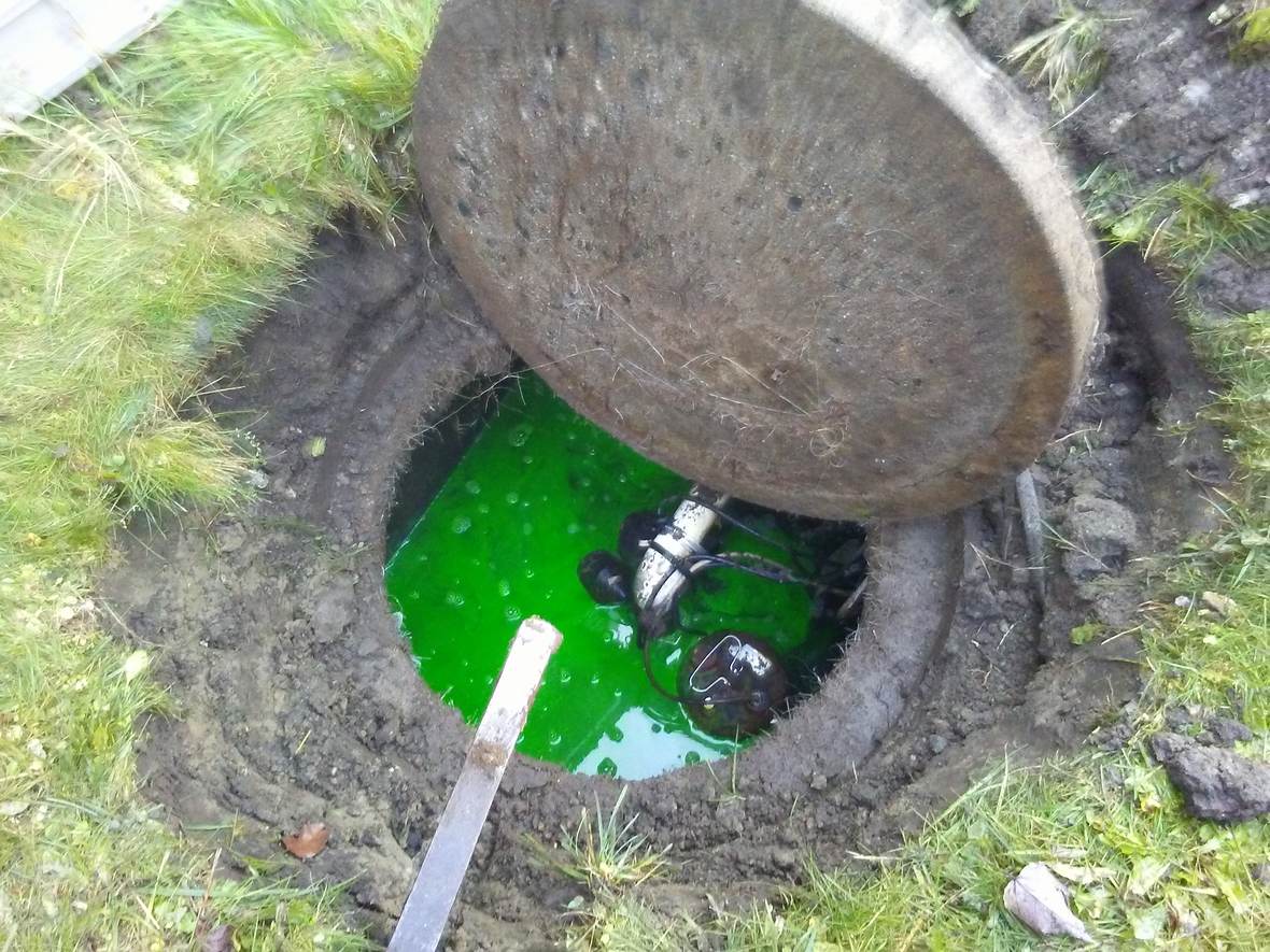Pump chamber inspection — Great North Woods Septic Design field photo